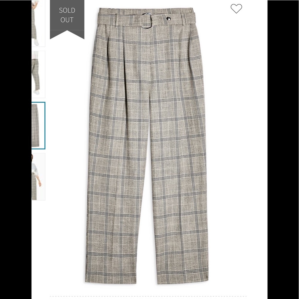 Topshop Check Print Crop Trousers